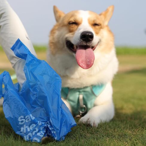 أكياس فضلات الكلاب ذات مقابض وموزع عدد 330 معطرة للكلاب الصغيرة والمتوسطة الحجم ومضادة للتسرب وأكياس نفايات سميكة للغاية للمشي على شكل خوخ هزلي in Kuwait