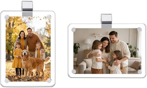 2 Pack Magnetic Car Pursor Photo حامل-مقطع أكريليك مخصص للعائلة والحيوانات الأليفة وصور السفر-ملحق سيارات سهلة للسيارة لـ Sun Visor (حزمة) in Kuwait