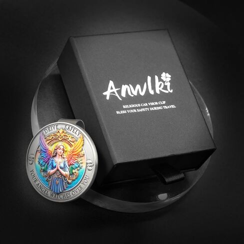 مقطع Guardian Angel Visor ، Guardian Angel for Car Visor Clip ، تصميم إغاثة ثلاثي الأبعاد ملون للسفر الآمن ، الهدية الروحية للسائقين والأحباء (1) in Kuwait