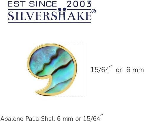 Silvershake Petite White Mother Of Pearl Inlay 925 Sterling Silver Minimalist Apostrophe or Comma Casual Stud Earrings Jewelry for Women or Teens in Saudi Arabia