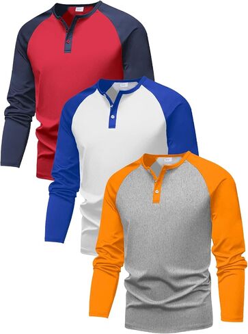 PURECHAPTER 3 Pack Boys Long Sleeve قمصان رياضية مسدودة قمصان البيسبول غير الرسمية للأولاد in Kuwait