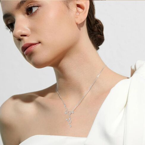 PELOVNY Serotonin Necklace 925 Sterling Silver Happiness Dopamine Molecule Lariat Y Necklace Science Jewelry Chemistry Gifts for Women Mom Girlfriend Her BFF in Saudi Arabia