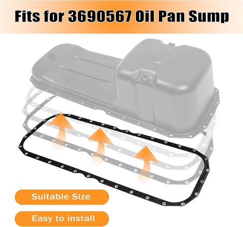 PartsFlow Truck Bus Oil Pan Gasket Oil Seal Replace# 4026684 for Freightliner Cascadia for Western Star 4900EX/4900SA 1998-2017, for ISX QSX X15/ISX15 15L 14640CC Engines in Saudi Arabia