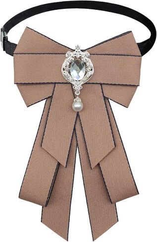 Rhinestone Bow Tie for Women and Girls, Adjustable Pre-tied Womens Bow Ties Sparkly Women's Bowtie for Party Uniform in Saudi Arabia