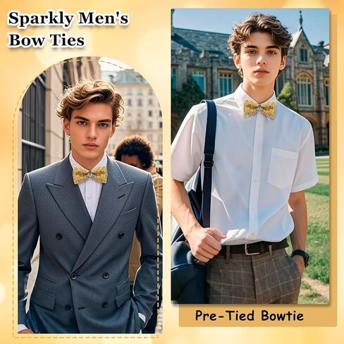 Rhinestone Bow Ties for Men, Sparkly Bowties Men Pre-tied Adjustable Diamond Mens Bow Tie for Party Banquet Wedding in Kuwait