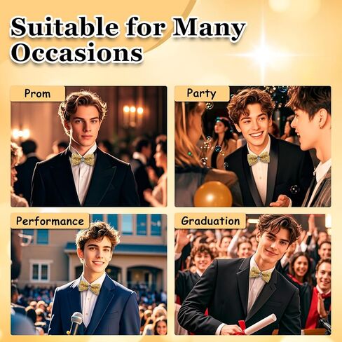 Rhinestone Bow Ties for Men, Sparkly Bowties Men Pre-tied Adjustable Diamond Mens Bow Tie for Party Banquet Wedding in Kuwait