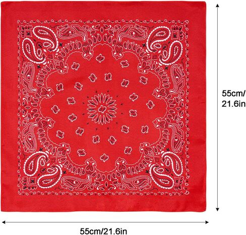 choyaxo 24pcs Bandanas Bulk Red Western Bandana Cowboy Bandanas Face Cover Head Wrap for daily Halloween Party in Saudi Arabia