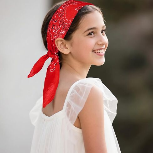 choyaxo 24pcs Bandanas Bulk Red Western Bandana Cowboy Bandanas Face Cover Head Wrap for daily Halloween Party in Saudi Arabia