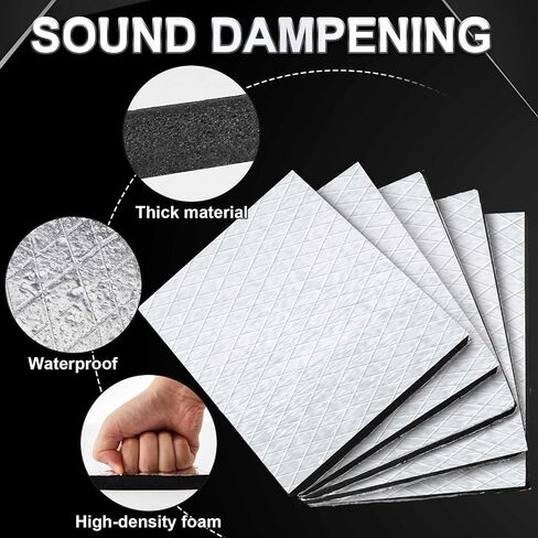 Nuanchu 512mil 11.25 Sq ft 13 mm Thickened Cars Sound Deading Material 9 x 12 Inch 15 Pack Car Insulation Heat Sound Deadener with Audio Noise Insulation and Vibration Dampening in Saudi Arabia