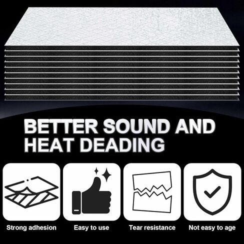 Nuanchu 512mil 11.25 Sq ft 13 mm Thickened Cars Sound Deading Material 9 x 12 Inch 15 Pack Car Insulation Heat Sound Deadener with Audio Noise Insulation and Vibration Dampening in Saudi Arabia