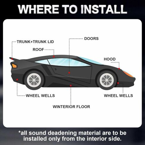 Nuanchu 512mil 11.25 Sq ft 13 mm Thickened Cars Sound Deading Material 9 x 12 Inch 15 Pack Car Insulation Heat Sound Deadener with Audio Noise Insulation and Vibration Dampening in Saudi Arabia