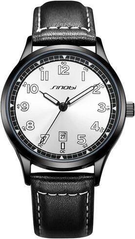 Classic Watches for Men with Calendar Water Resistant Luminous Easy Read Time Arabic Numerals Men Dress Watch in Kuwait