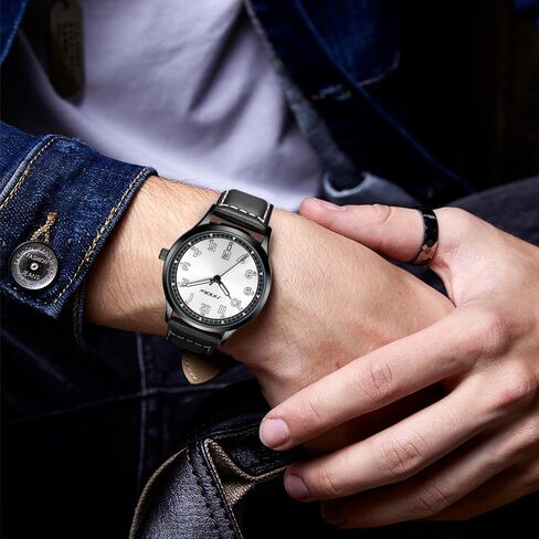 Classic Watches for Men with Calendar Water Resistant Luminous Easy Read Time Arabic Numerals Men Dress Watch in Kuwait