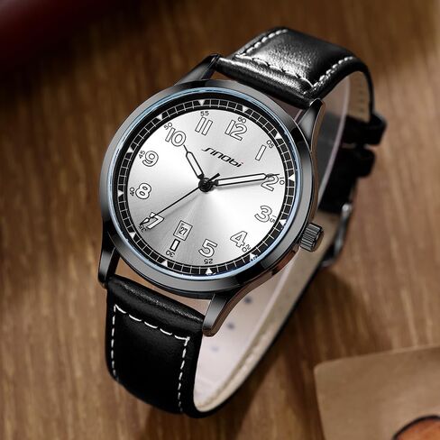 Classic Watches for Men with Calendar Water Resistant Luminous Easy Read Time Arabic Numerals Men Dress Watch in Kuwait