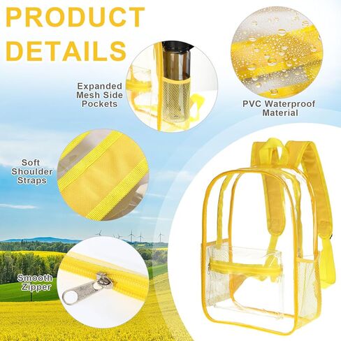 Cholemy 24 Pack Clear Backpack with Pencil Case Bulk Heavy Duty PVC Transparent School Bag for Students Women Men Travel (Black) in Saudi Arabia