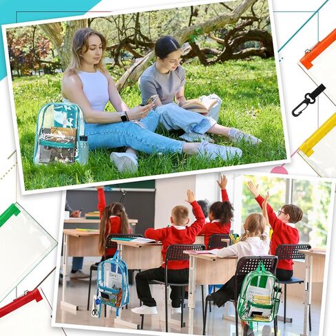 Cholemy 24 Pack Clear Backpack with Pencil Case Bulk Heavy Duty PVC Transparent School Bag for Students Women Men Travel (Black) in Saudi Arabia