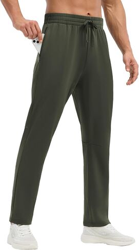 baleaf Men's Fleece Lined Running Pants Winter Thermal Hiking Track Sweatpants Zipper Pockets Athletic Workout in Saudi Arabia