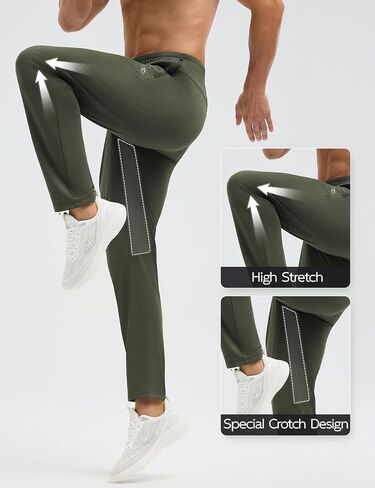 baleaf Men's Fleece Lined Running Pants Winter Thermal Hiking Track Sweatpants Zipper Pockets Athletic Workout in Saudi Arabia