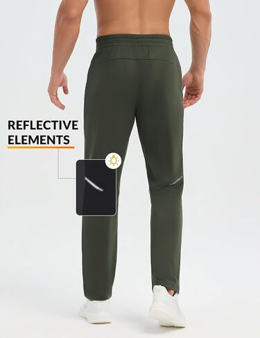 baleaf Men's Fleece Lined Running Pants Winter Thermal Hiking Track Sweatpants Zipper Pockets Athletic Workout in Saudi Arabia
