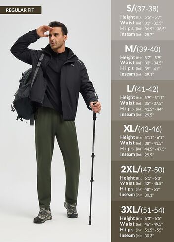 baleaf Men's Fleece Lined Running Pants Winter Thermal Hiking Track Sweatpants Zipper Pockets Athletic Workout in Saudi Arabia