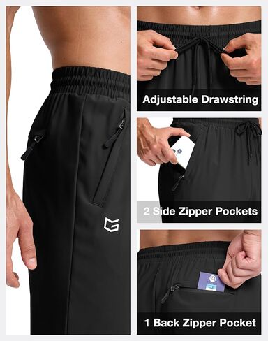 G Gradual Men's Lightweight Pants with 3 Zipper Pockets Athletic Workout Sweatpants Quick Dry Running Hiking Pants for Men in Saudi Arabia