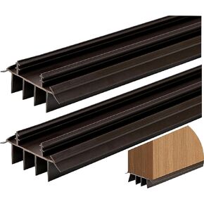 [2 عبوة] 36 بوصة مسح الباب الخارجي مع زعانف الفينيل - تحت الباب من الطقس تجريد الختم | شريط ختم الباب السفلي للواجهة ، العاصفة ، الشاشة والمرآب أبواب | مسودة سدادة وقوارض إثبات (براون) in Kuwait