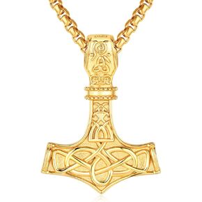 Viking Thor Hammer Necklace 925 Sterling Silver Norse Thor Hammer Pendant Necklace,Nordic Mjolnir Amulet Jewelry Birthday Gifts for Men with 22+2 in Chain in Kuwait
