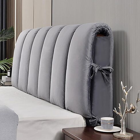 Premium Velvet Headboard Slipcover Cover Dustproof Furniture Cover for Bedroom & Living Room, Thickened Padding Easy Wash Headboard Upgrade Fits Queen King Full(Purple,59.1in) in Saudi Arabia