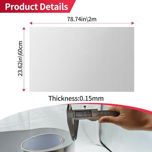 11.8 '' x 118.1 '' شريط درع الحرارة الألمنيوم ، العزل الألياف الزجاجية الحاجز الحراري اللاصق ذاتيا مدعوم in Kuwait