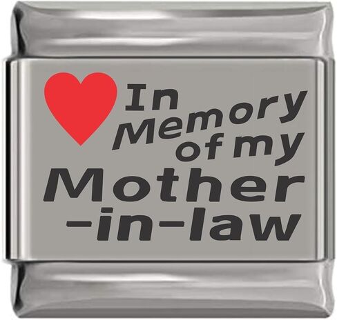 In Memory of My Mother in Law Red Heart Laser Engraved Charm in Saudi Arabia