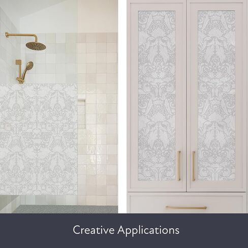 Artscape Clouds | Window Privacy Film Etched Glass Pattern | Non-Adhesive & UV Protection | Easy to Apply & Removable | 24 x 36 inches | Made in USA in Kuwait