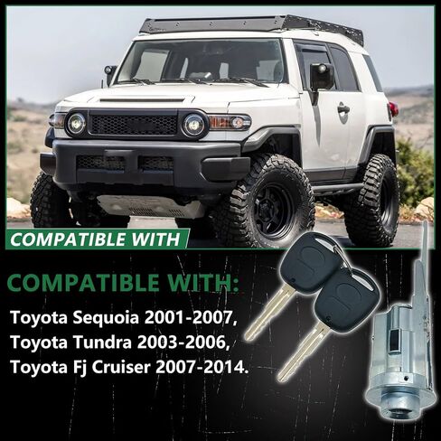 89703-33070 Ignition Lock Cylinder Switch with 2 Keys,Ignition Switch Lock Compatible with Toyota Sequoia 2001-2007/ Tundra 2003-2006/ Fj Cruiser 2007-2014 and More, Replace 8970333070 69052-34040 in Saudi Arabia