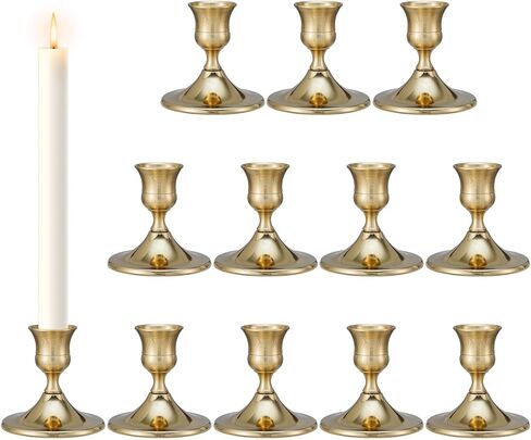 Black Candle Holder Taper Candle Holders, Set of 6 Candle Stick Holders Decor for Home Decor, Metal Taper Candleholder for Fall Thanksgiving Halloween Christmas Table Fireplace Decor (6, Black) in Kuwait