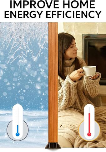 [2 عبوة] 36 بوصة مسح الباب الخارجي مع زعانف الفينيل - تحت الباب من الطقس تجريد الختم | شريط ختم الباب السفلي للواجهة ، العاصفة ، الشاشة والمرآب أبواب | مسودة سدادة وقوارض إثبات (براون) in Kuwait