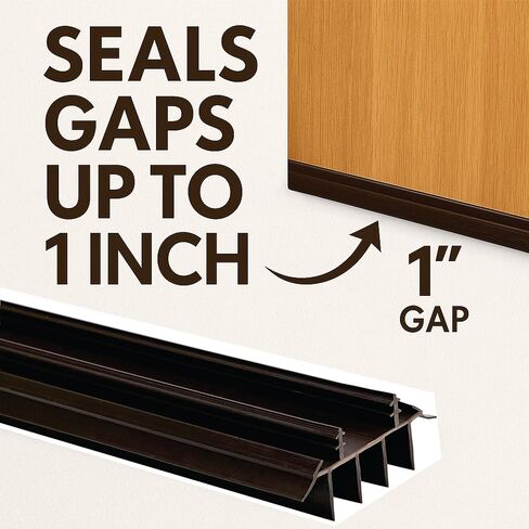[2 عبوة] 36 بوصة مسح الباب الخارجي مع زعانف الفينيل - تحت الباب من الطقس تجريد الختم | شريط ختم الباب السفلي للواجهة ، العاصفة ، الشاشة والمرآب أبواب | مسودة سدادة وقوارض إثبات (براون) in Kuwait