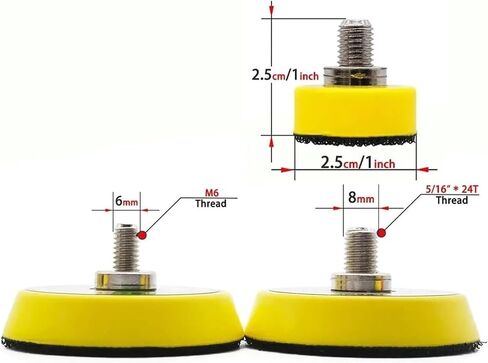 1/2/3 Inch (25/50/75mm) Hook and Loop Backing Plate with M6 Thread for Pneumatic Air Polishers Wood Metal Sanding & Grinding(3inch 2pieces,M6) in Saudi Arabia