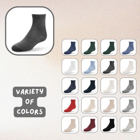 Kids Youth Boys Girls, Soft Cotton Crew Socks, For Dress, School Uniform, Parties, Holiday's, Pack Of 6 in Saudi Arabia