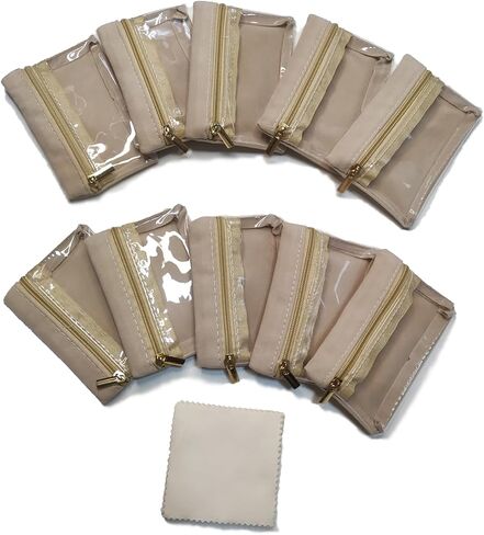 10Pcs Jewelry Bags for Women Jewelry Organizers and Storage Jewelry Pouch Jewelry Roll Organizer for Travel Jewelry Case Jewelry Travel Case Earrings Jewelry Box Ewelry Box with Polishing Cloth (10) in Saudi Arabia