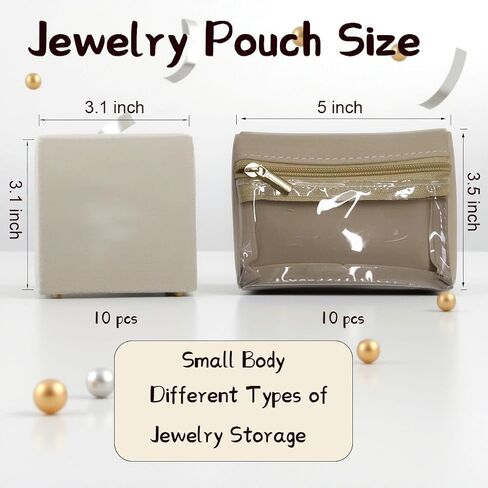10Pcs Jewelry Bags for Women Jewelry Organizers and Storage Jewelry Pouch Jewelry Roll Organizer for Travel Jewelry Case Jewelry Travel Case Earrings Jewelry Box Ewelry Box with Polishing Cloth (10) in Saudi Arabia