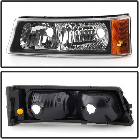 ACANII - For 2003-2006 Chevy Silverado 1500 2500 3500 Black Housing Parking Lights Bumper Signal Lamps Pair Left+Right in Saudi Arabia