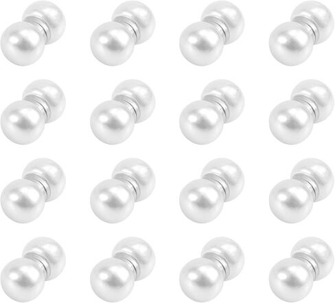 16 Pairs Magnetic Veil Weights, Double-Sided Pearl Bride Veil Weights Elegant Bridal Accessories Wedding Essentials (White) in Saudi Arabia