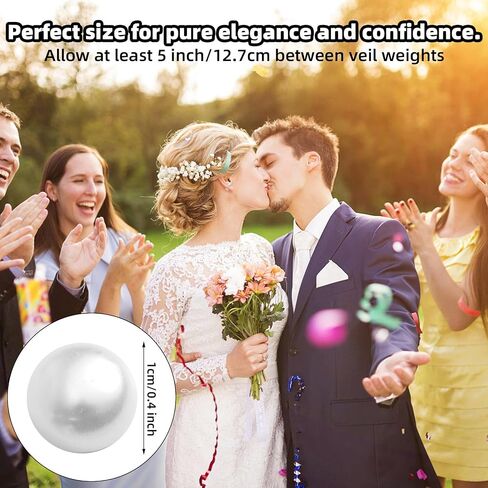 16 Pairs Magnetic Veil Weights, Double-Sided Pearl Bride Veil Weights Elegant Bridal Accessories Wedding Essentials (White) in Saudi Arabia