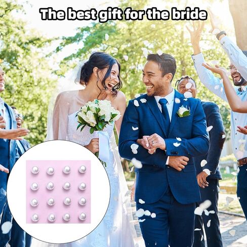 16 Pairs Magnetic Veil Weights, Double-Sided Pearl Bride Veil Weights Elegant Bridal Accessories Wedding Essentials (White) in Saudi Arabia