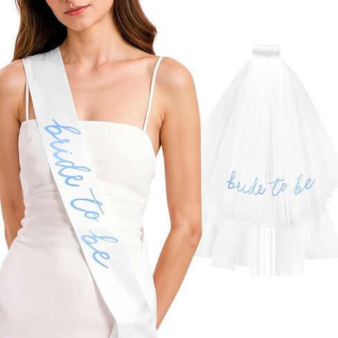 Gold Bride to Be Sash Veil for Bachelorette Party Accessories, 2 Pack Bride to Be Decorations Set for Women and Girls, Bridal Shower Decorations, Engagement Gifts for bride in Kuwait