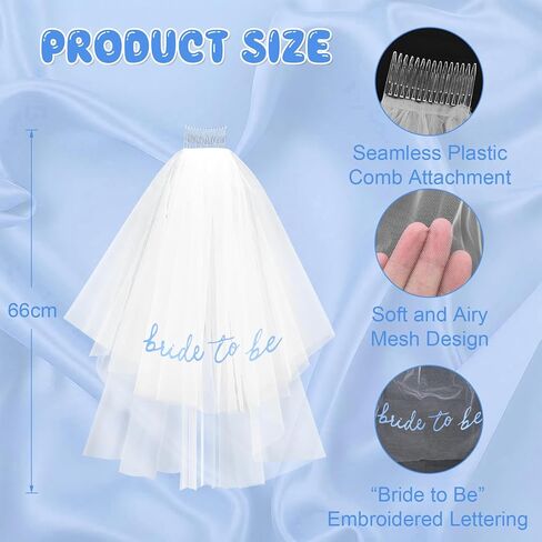 Gold Bride to Be Sash Veil for Bachelorette Party Accessories, 2 Pack Bride to Be Decorations Set for Women and Girls, Bridal Shower Decorations, Engagement Gifts for bride in Kuwait