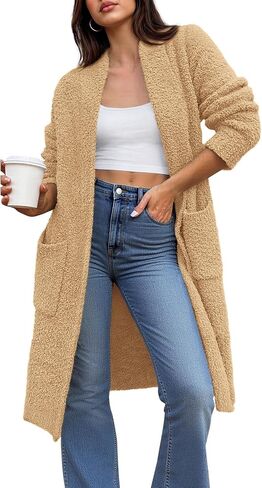 BTFBM Cardigans Long for Women خريف 2025 سترات طويلة الأكمام مفتوحة الأمامية كبيرة الحجم الكبير معاطف الشتاء الشتوية in Saudi Arabia
