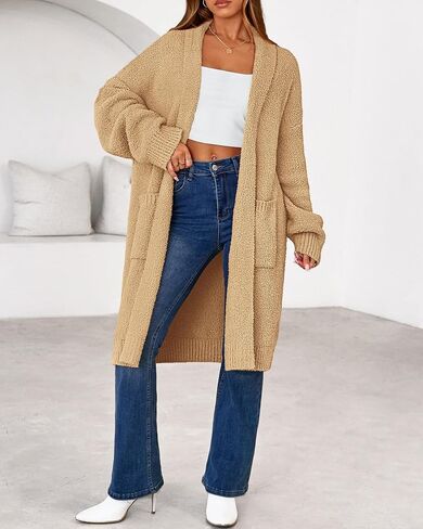 BTFBM Cardigans Long for Women خريف 2025 سترات طويلة الأكمام مفتوحة الأمامية كبيرة الحجم الكبير معاطف الشتاء الشتوية in Saudi Arabia