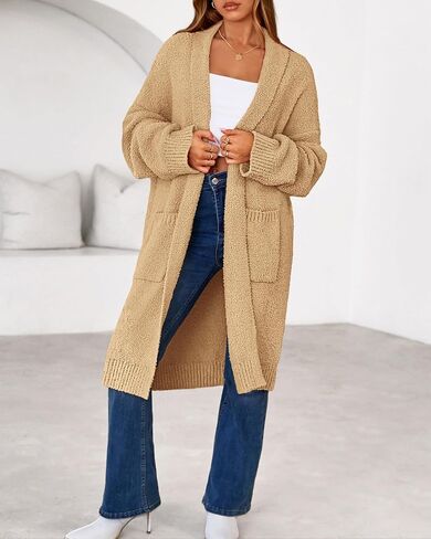 BTFBM Cardigans Long for Women خريف 2025 سترات طويلة الأكمام مفتوحة الأمامية كبيرة الحجم الكبير معاطف الشتاء الشتوية in Saudi Arabia