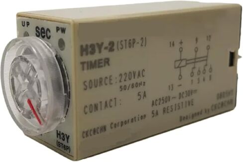 H3Y-2 Time Delay Relay ، DPDT ، AC220V DC24V 12V ، 10S-60M Timer Range ، مع مقبس أساسي in Saudi Arabia