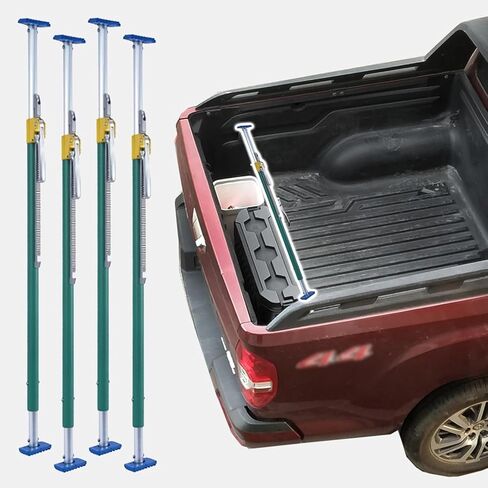 Adjustable Telescoping Cargo Ratchet Bar for Pickup Truck Bed - Load Stabilizer Support Rod for Box Trucks, Vans & Trailers (Green, 4-Pack, 130-168 cm) in Saudi Arabia